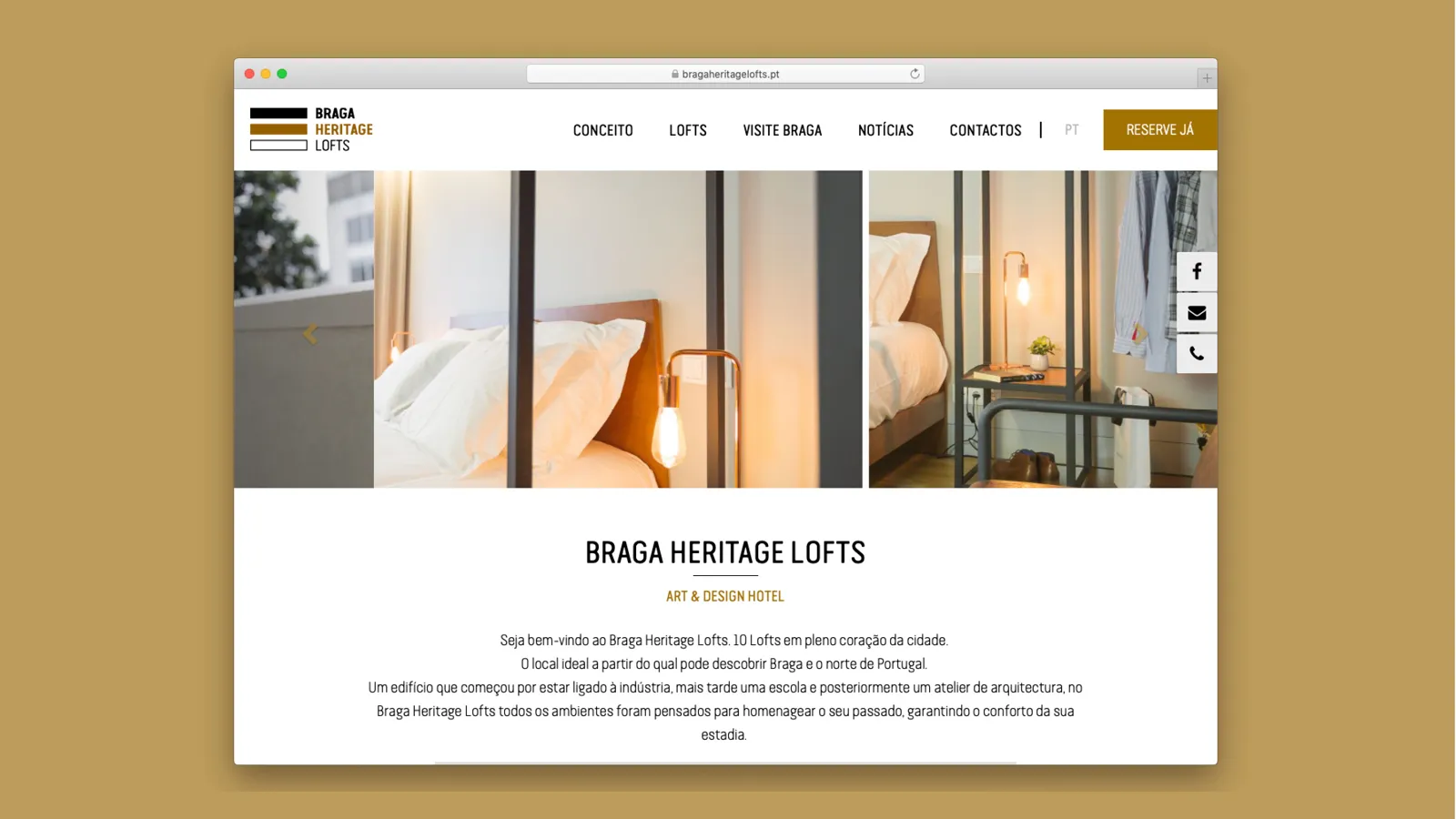 Website Braga Heritage Lofts